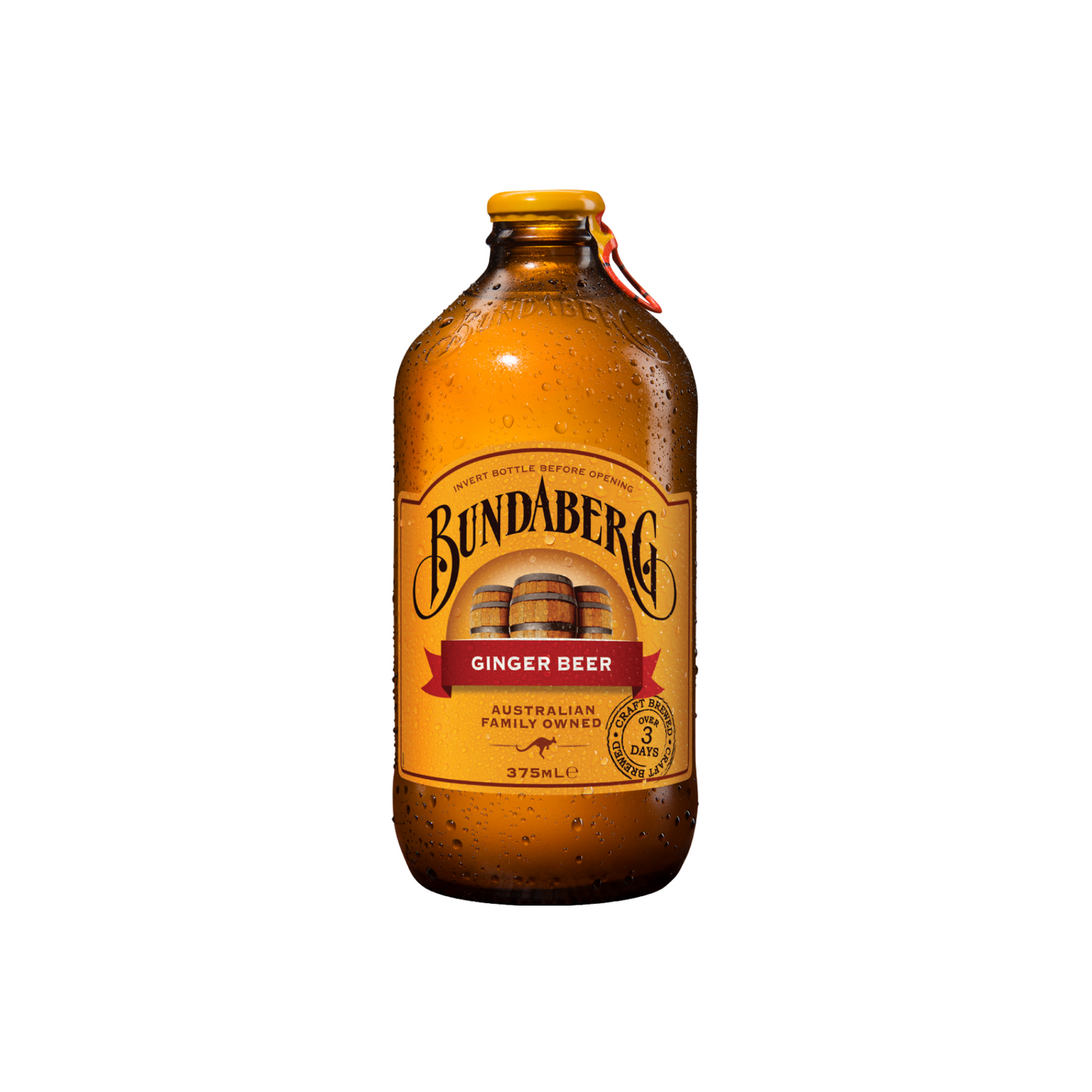 Bundaberg Ginger Beer Glass Bottle 12.7 Oz - 24 Pack