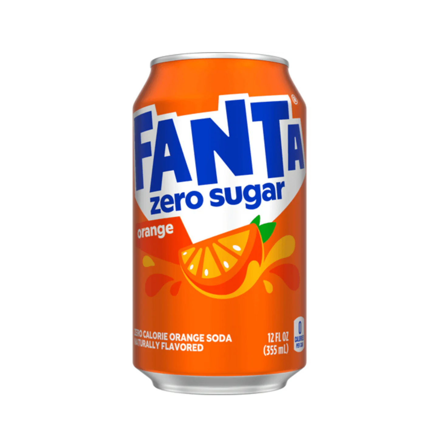 Fanta Orange Zero Can 12 Oz - 12 Pack