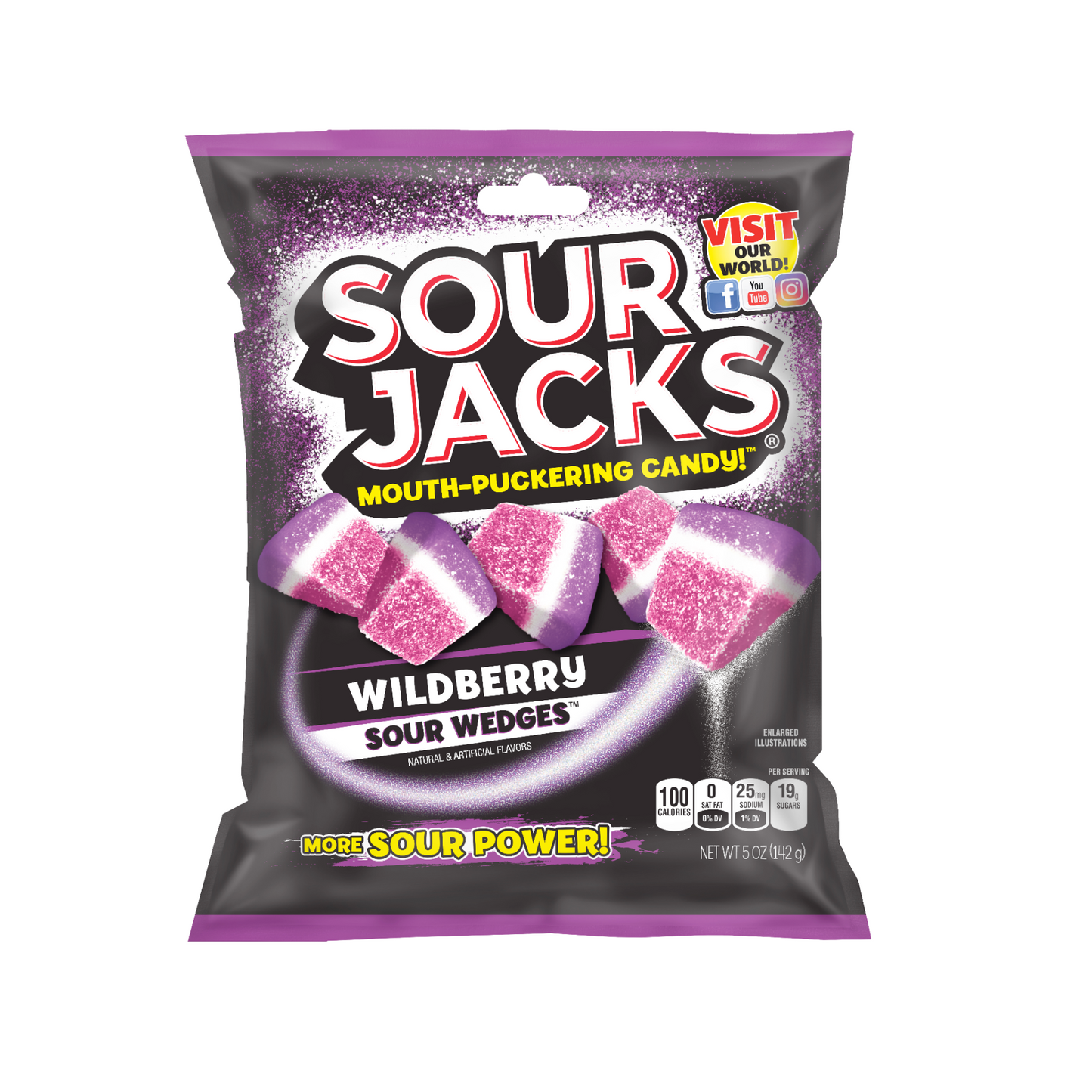 Sour Jacks Wildberrry Sour Wedges Gummy Bag - 12 Pack