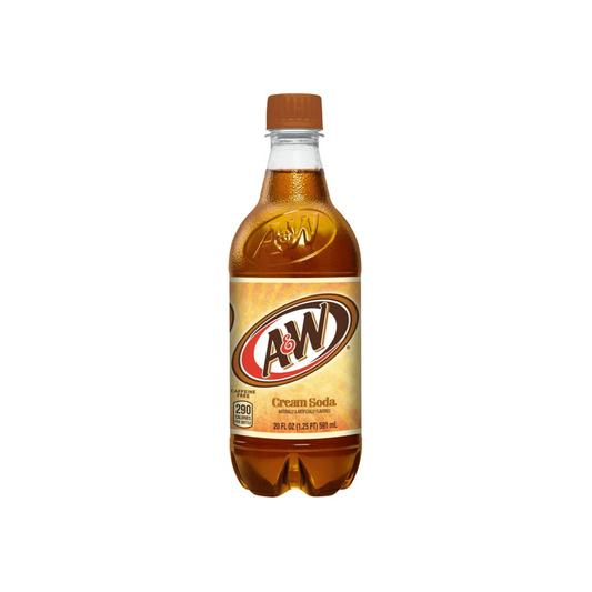A&W Cream Soda Bottle 20 Oz/ 591 ml - 24 Pack