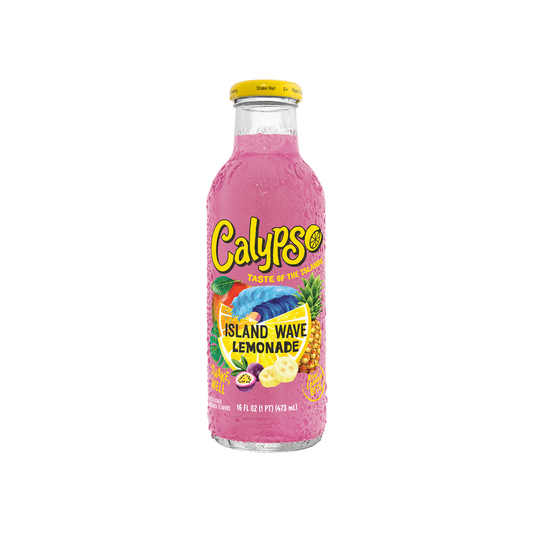 Calypso Island Wave Lemonade Glass Bottle 16 Oz - 12 Pack