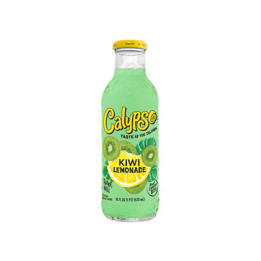 Calypso Kiwi Lemonade Glass Bottle 16 Oz - 12 Pack
