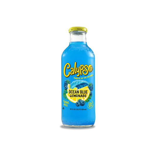 Calypso Ocean Blue Lemonade Glass Bottle 16 Oz - 12 Pack