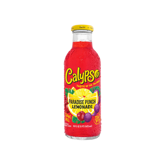Calypso Paradise Punch Lemonade Glass Bottle 16 Oz - 12 Pack