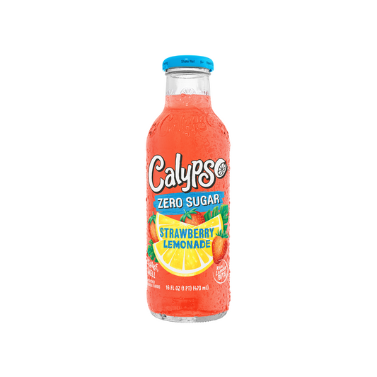 Calypso Strawberry Lemonade Zero Sugar Glass Bottle 16 Oz - 12 Pack