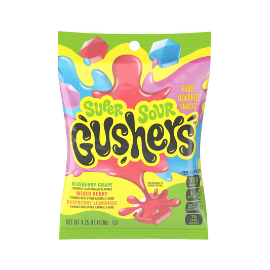 Gushers Super Sour Berry Gummy - 8 Pack