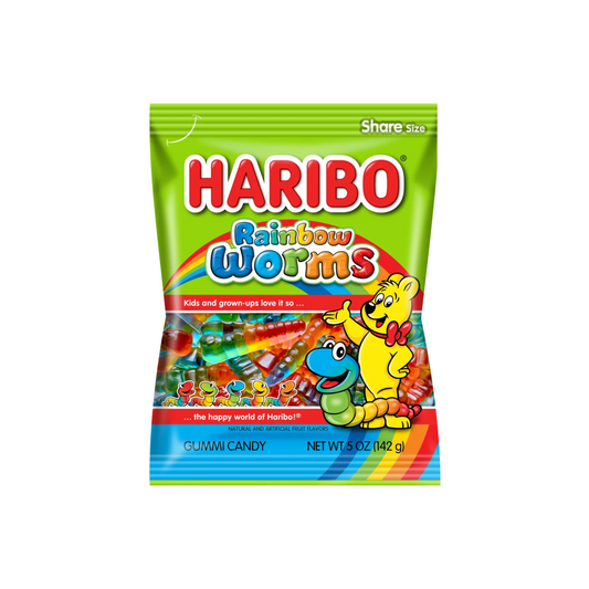 Haribo Rainbow Worms Gummy HB - 12 Pack