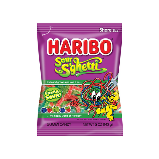 Haribo Sour S'Ghetti Gummy HB - 12 Pack