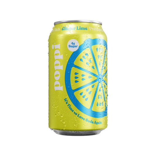 Poppi Ginger Lime Can 12 Oz - 12 Pack