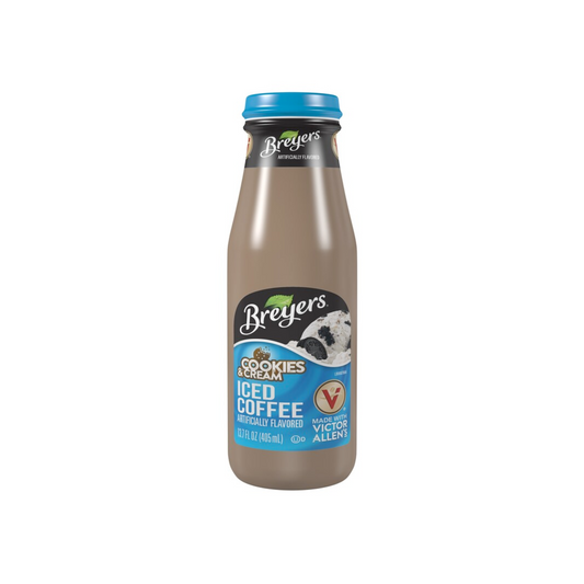 Victor Allen's Coffee Bryers cookie & Cream Glass Bottle 13.7 Oz - 12 Pack