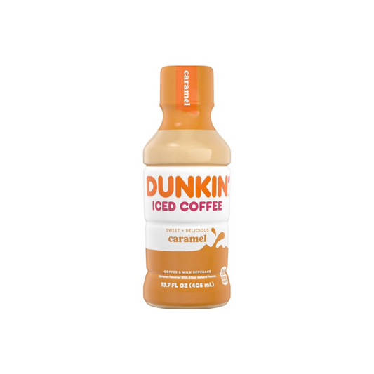 Dunkin Iced Coffee Caramel Bottle 13.7 Oz - 12 Pack