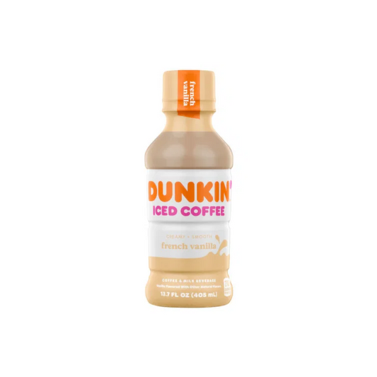 Dunkin Iced Coffee French Vanilla Bottle 13.7 Oz - 12 Pack