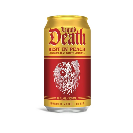Liquid Death Rest In Peach Iced Tea 12 Oz - 24 Pack