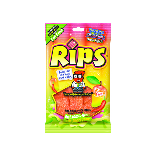 Rips HB Gummy Strips Mango Chilli 4 Oz - 12 Pack