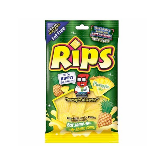Rips HB Gummy Strips Pineapple 4 Oz - 12 Pack
