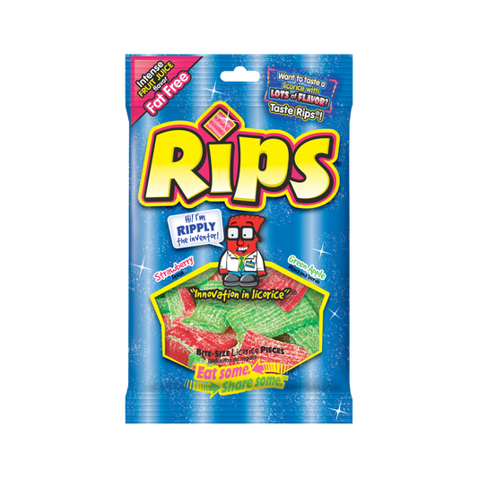 Rips HB Gummy Strips Strawberry Apple 4 Oz - 12 Pack