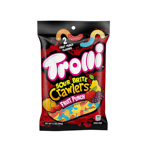 Trolii Sour Brite Crawler Fruit Punch Gummy Bag - 12 Pack