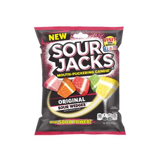 Sour Jacks Original Sour Wedges Gummy Bag - 12 Pack