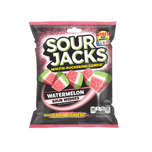 Sour Jacks Watermelon Sour Wedges Gummy Bag - 12 Pack
