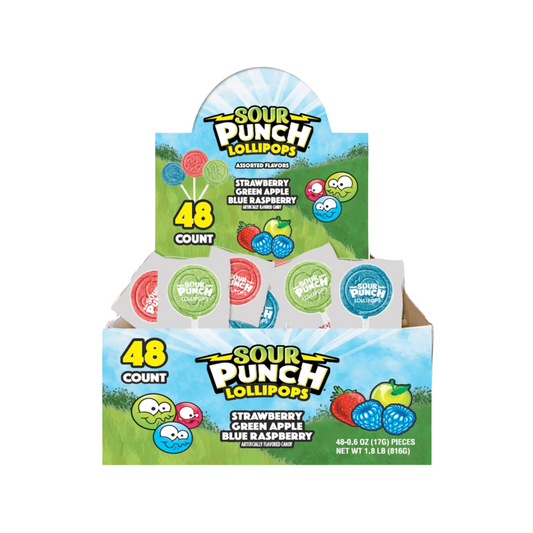 Sour Punch Mix Lollipops - 48 Pack